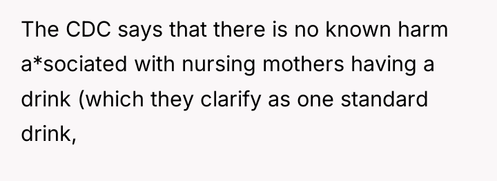The CDC says that there is no known harm a*sociated...