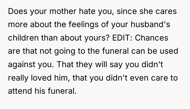 Does your mother hate you, since she cares more about...