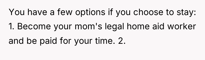 You have a few options if you choose to stay:...