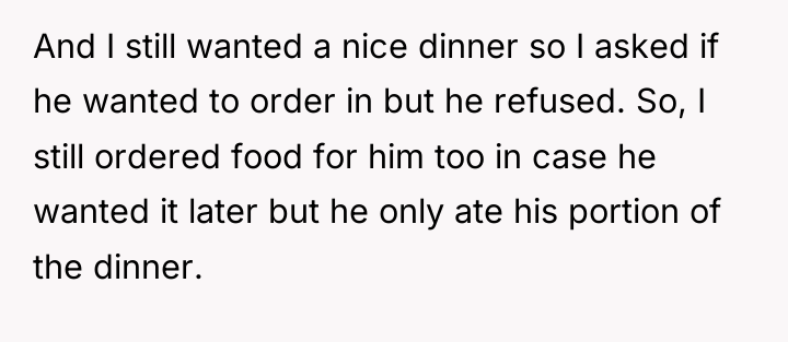 And I still wanted a nice dinner so I asked...