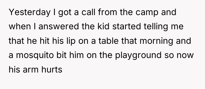 Yesterday I got a call from the camp and when...
