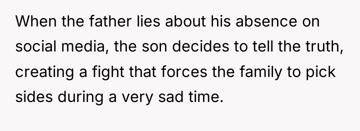 When the father lies about his absence on social media,...