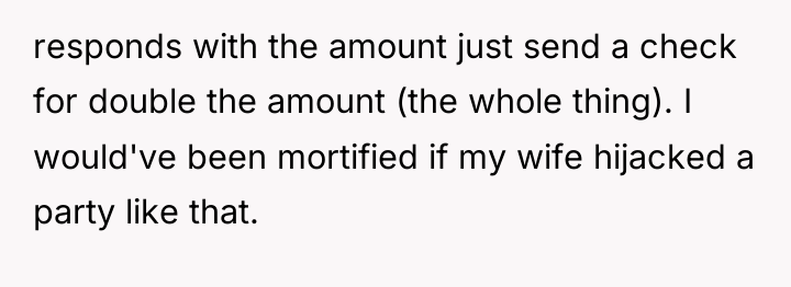 responds with the amount just send a check for double...