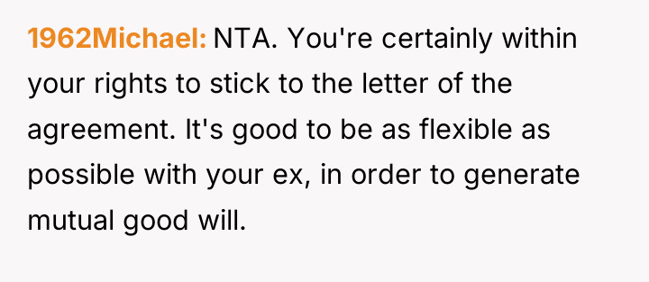 1962Michael NTA. You're certainly within your rights to stick to...