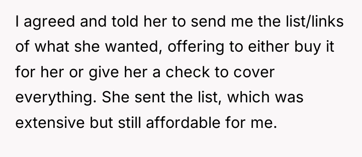 I agreed and told her to send me the list/links...