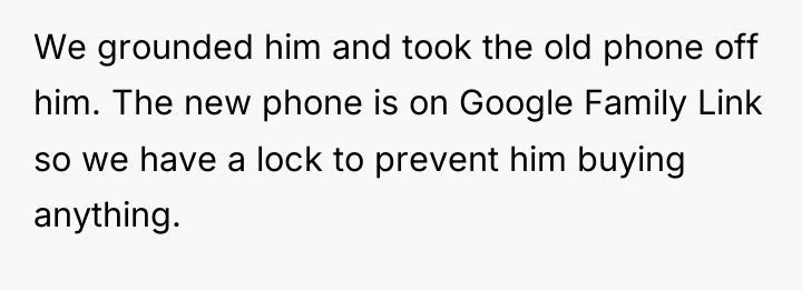 We grounded him and took the old phone off him....