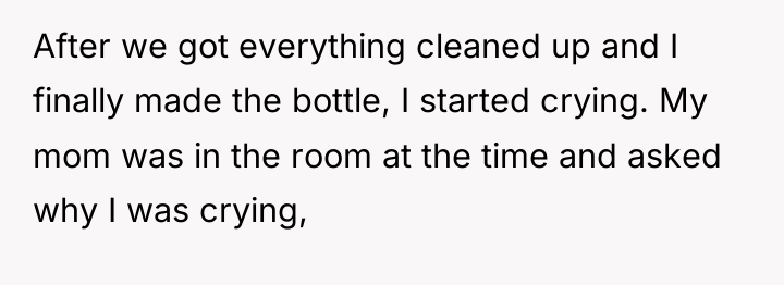 After we got everything cleaned up and I finally made...