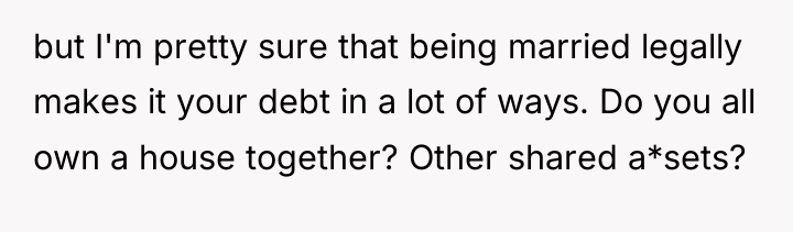 but I'm pretty sure that being married legally makes it...