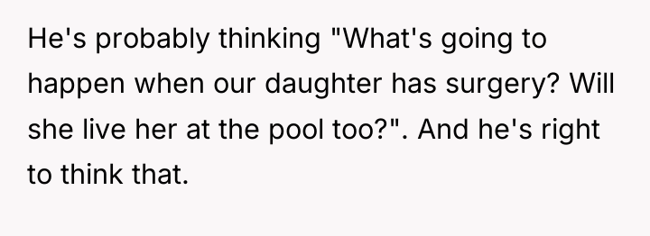He's probably thinking "What's going to happen when our daughter...