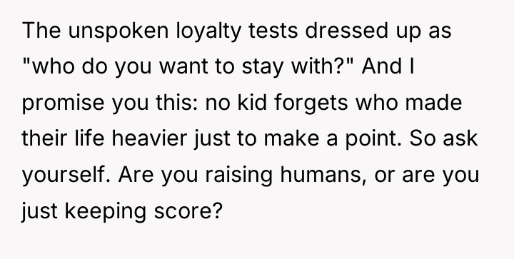 The unspoken loyalty tests dressed up as "who do you...