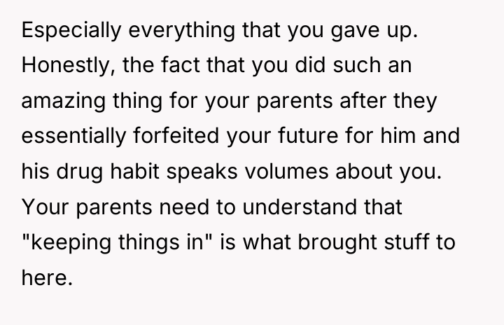 Especially everything that you gave up. Honestly, the fact that...