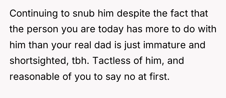 Continuing to snub him despite the fact that the person...