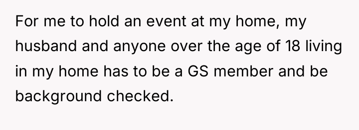 For me to hold an event at my home, my...