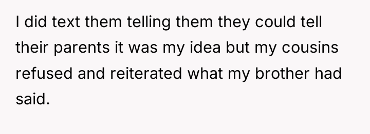 I did text them telling them they could tell their...