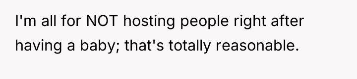 I'm all for NOT hosting people right after having a...