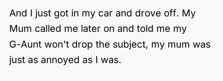 And I just got in my car and drove off....