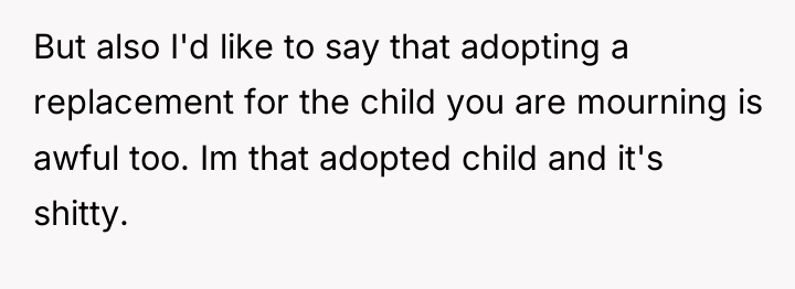 But also I'd like to say that adopting a replacement...