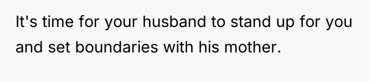 It's time for your husband to stand up for you...