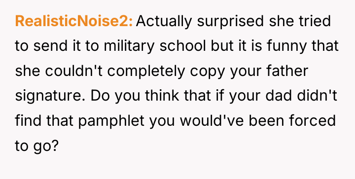 RealisticNoise2 Actually surprised she tried to send it to military...