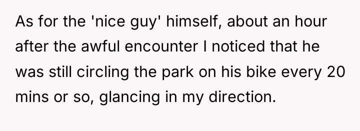 As for the 'nice guy' himself, about an hour after...