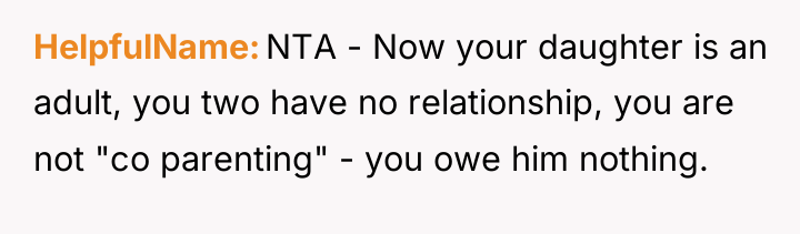 HelpfulName NTA - Now your daughter is an adult, you...