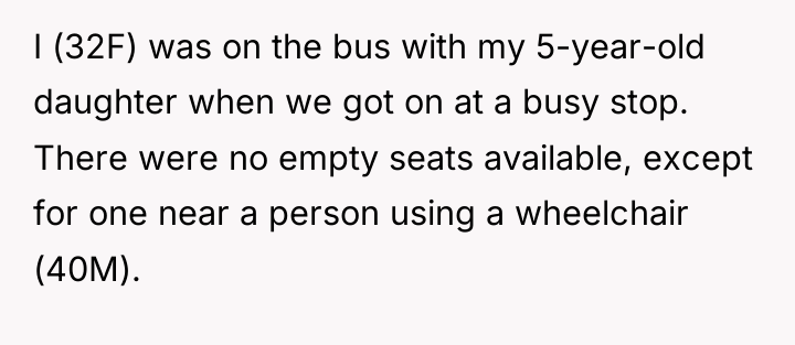 I (32F) was on the bus with my 5-year-old daughter...