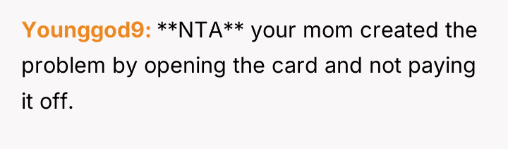 Younggod9 **NTA** your mom created the problem by opening the...