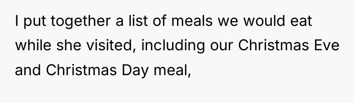 I put together a list of meals we would eat...