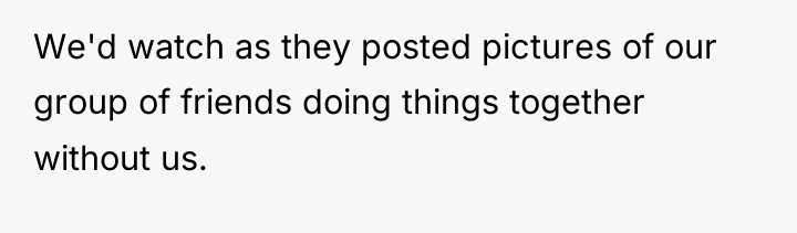 We'd watch as they posted pictures of our group of...