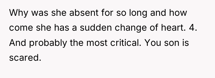 Why was she absent for so long and how come...