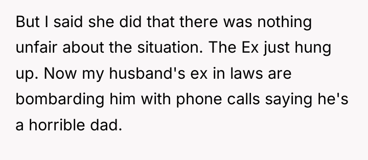But I said she did that there was nothing unfair...
