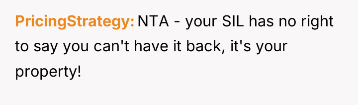 PricingStrategy NTA - your SIL has no right to say...