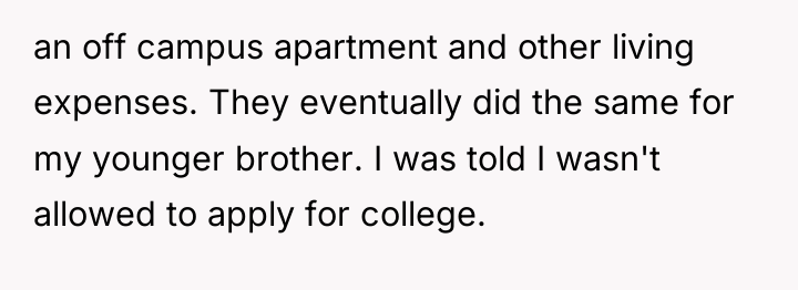 an off campus apartment and other living expenses. They eventually...