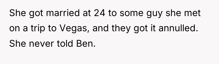 She got married at 24 to some guy she met...