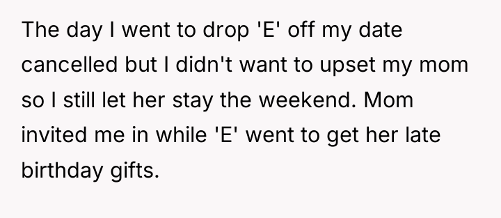 The day I went to drop 'E' off my date...