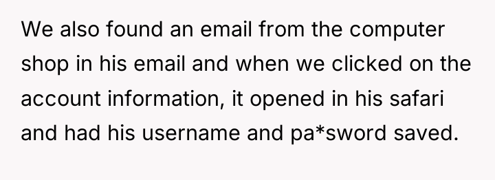We also found an email from the computer shop in...