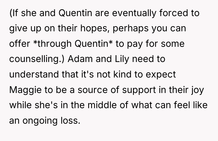 (If she and Quentin are eventually forced to give up...