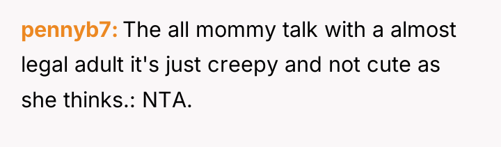 pennyb7 The all mommy talk with a almost legal adult...