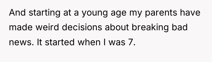 And starting at a young age my parents have made...