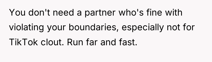 You don't need a partner who's fine with violating your...
