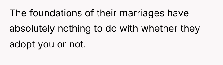 The foundations of their marriages have absolutely nothing to do...