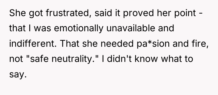 She got frustrated, said it proved her point - that...