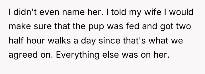 I didn't even name her. I told my wife I...