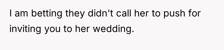 I am betting they didn't call her to push for...