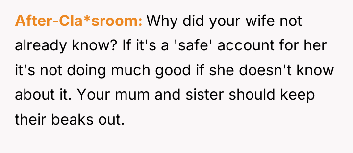 After-Cla*sroom Why did your wife not already know? If it's...