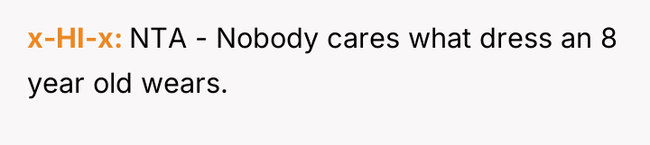 x-HI-x NTA - Nobody cares what dress an 8 year...