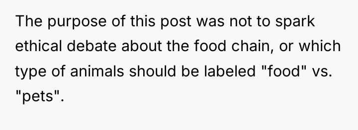 The purpose of this post was not to spark ethical...