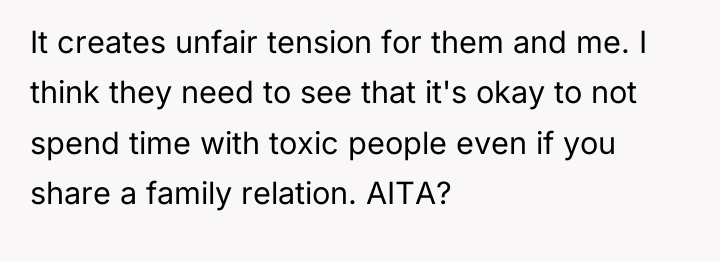 It creates unfair tension for them and me. I think...