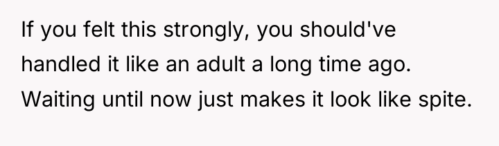If you felt this strongly, you should've handled it like...