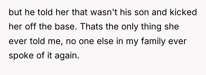 but he told her that wasn't his son and kicked...